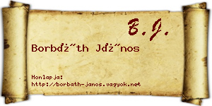 Borbáth János névjegykártya