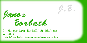 janos borbath business card